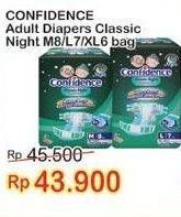 Promo Harga Confidence Adult Diapers Classic Night L7, M8, XL6 6 pcs - Indomaret