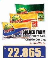 Promo Harga Golden Farm French Fries Straight, Crinkle 1000 gr - Hari Hari
