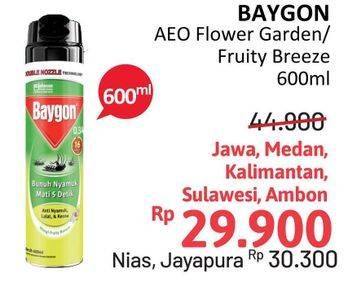 Promo Harga BAYGON Insektisida Spray Flower Garden, Fruity Breeze 600 ml - Alfamidi
