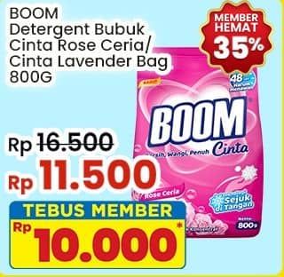 Promo Harga Boom Deterjen Bubuk Rose Ceria, Lavender 800 gr - Indomaret