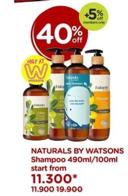 Promo Harga NATURALS BY WATSONS Shampoo All Variants 100 ml - Watsons