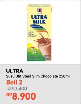 Promo Harga Ultra Milk Susu UHT Coklat 250 ml - Indomaret