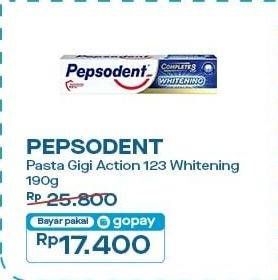 Promo Harga Pepsodent Pasta Gigi Action 123 Whitening 190 gr - Indomaret