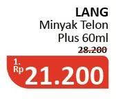 Promo Harga CAP LANG Minyak Telon Lang Plus 60 ml - Alfamidi