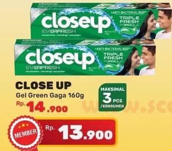 Promo Harga Close Up Pasta Gigi Everfresh Menthol Fresh 160 gr - Yogya