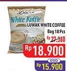 Promo Harga Luwak White Koffie per 18 sachet 20 gr - Hypermart