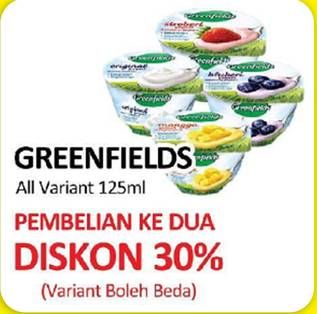 Promo Harga GREENFIELDS Yogurt All Variants 125 gr - Indomaret