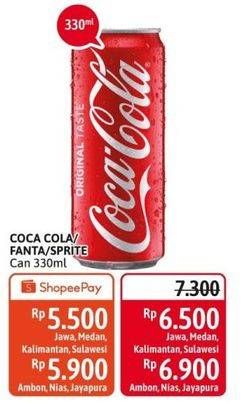 Promo Harga Coca Cola/ Fanta, Sprite Ca 330ml  - Alfamidi