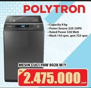 Promo Harga Polytron PAW 8028 Mesin Cuci 1 Tabung 8kg  - Hari Hari