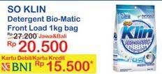 Promo Harga SO KLIN Biomatic Powder Detergent Front Load 1 kg - Indomaret