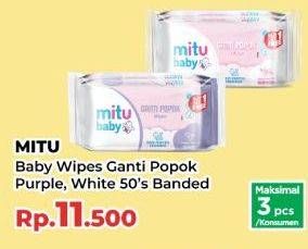 Promo Harga Mitu Baby Wipes Ganti Popok Purple Playful Fressia, White Lively Vanilla 50 pcs - Yogya