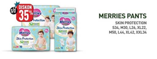 Promo Harga Merries Pants Skin Protection S34, M30, L26, XL22, M50, L44, XL42, XXL34 22 pcs - Hypermart