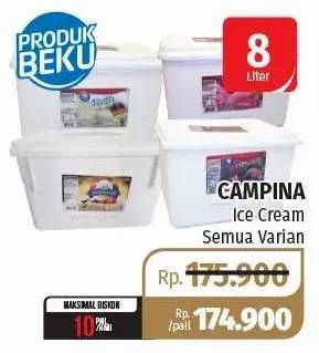 Promo Harga CAMPINA Ice Cream All Variants 8000 ml - Lotte Grosir
