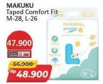 Promo Harga Makuku Comfort Fit Diapers Tape L26, M28 26 pcs - Alfamart