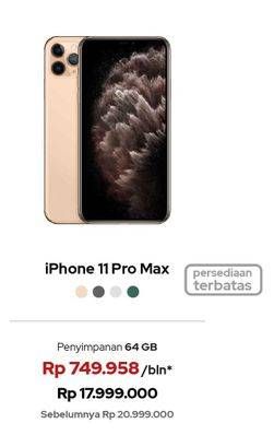 Promo Harga APPLE iPhone 11 Pro Max | Layar Super Retina XDR OLED 6.5 inci - Kamera 12MP  - iBox
