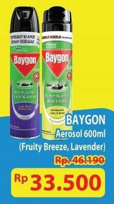 Promo Harga Baygon Insektisida Spray Fruity Breeze, Silky Lavender 600 ml - Hypermart