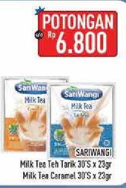 Promo Harga Sariwangi Milk Tea Teh Tarik, Caramel 30 pcs - Hypermart