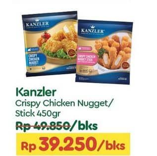 Promo Harga Kanzler Chicken Nugget Stick Crispy, Original 450 gr - TIP TOP