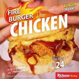 Promo Harga Fire Burger Chicken  - Richeese Factory