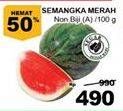 Promo Harga Semangka Merah Non Biji A per 100 gr - Giant