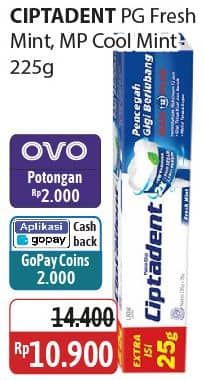 Promo Harga Ciptadent Pasta Gigi Maxi 12 Plus Fresh Mint, Cool Mint 250 gr - Alfamidi