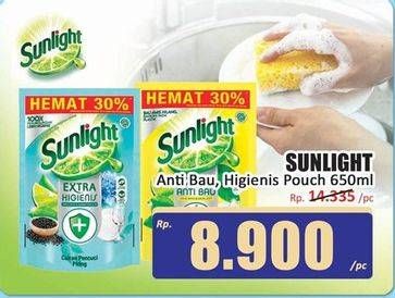 Promo Harga Sunlight Pencuci Piring Anti Bau With Daun Mint, Higienis Plus With Habbatussauda 650 ml - Hari Hari