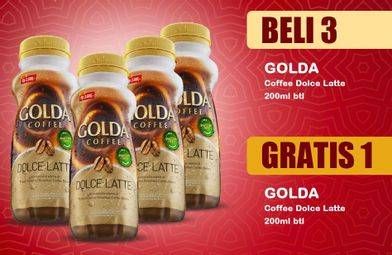 Promo Harga Golda Coffee Drink Dolce Latte per 3 botol 200 ml - Indomaret