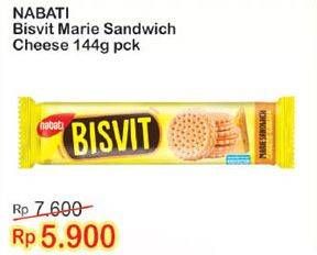 Promo Harga NABATI Bisvit Marie Sandwich Cheese Cream 144 gr - Indomaret