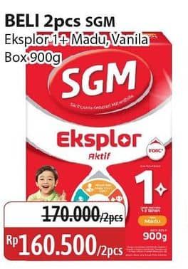 Promo Harga SGM Eksplor 1+ Susu Pertumbuhan Madu, Vanila 900 gr - Alfamidi
