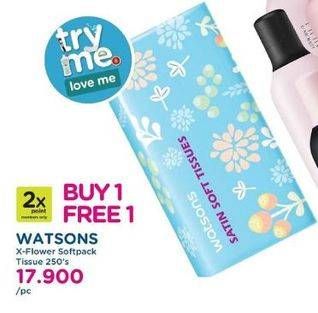 Promo Harga WATSONS Satin Soft Tissues Flower Softpack 250 pcs - Watsons