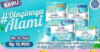 Promo Harga SOFTEX Pembalut Natural Cool Super Slim, Pantyliners  - Superindo