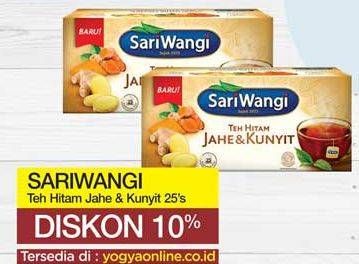 Promo Harga Sariwangi Teh Hitam Jahe & Kunyit 25 pcs - Yogya