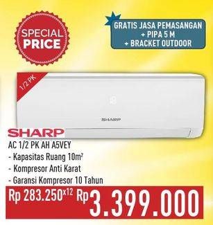 Promo Harga SHARP AH-A5VEY | AC 1/2PK  - Hypermart