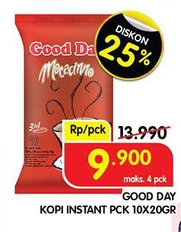 Promo Harga Good Day Instant Coffee 3 in 1 Mocacinno per 10 sachet 20 gr - Superindo