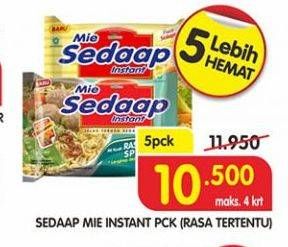 Promo Harga SEDAAP Mie Kuah per 5 pcs - Superindo