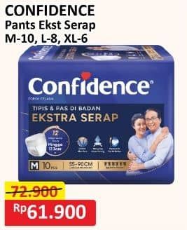 Promo Harga Confidence Adult Pants Slim & Fit Extra Absorb M10, L8, XL6 6 pcs - Alfamart