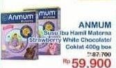 Promo Harga ANMUM Materna Cokelat, Strawberry White Chocolate 400 gr - Indomaret