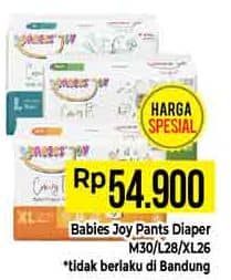 Promo Harga Babies Joy Comfy Fit Baby Diapers Pants M30, L28, XL26 26 pcs - Hypermart