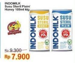 Promo Harga Indomilk Susu Steril Honey, Plain 189 ml - Indomaret