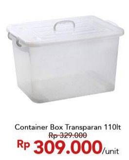 Promo Harga Container Box Transparan 110ltr  - Carrefour