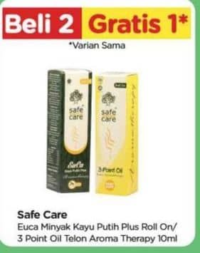 Promo Harga Safe Care Euca Kayu Putih Plus Aromatherapy/Safe Care 3 Point Oil Telon Aromatherapy   - TIP TOP