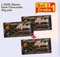 Promo Harga LAGIE Chocolate Alpine Dark Chocolate 35 gr - Indomaret