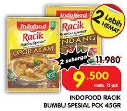 Promo Harga Indofood Bumbu Racik Special Opor Ayam, Special Rendang, Special Gulai, Special Kare, Special Rawon, Special Soto Ayam 45 gr - Superindo