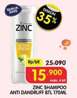 Promo Harga Zinc Shampoo All Variants 170 ml - Superindo