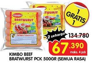 Promo Harga KIMBO Bratwurst All Variants 6 pcs - Superindo