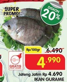 Promo Harga Ikan Gurame per 100 gr - Superindo