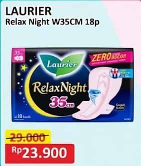 Promo Harga Laurier Relax Night 35cm 18 pcs - Alfamart