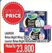 Promo Harga Laurier Relax Night 35cm, Gathers 40cm 16 pcs - Hypermart