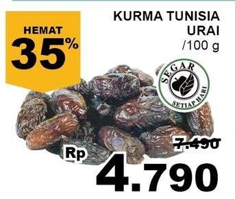 Promo Harga Kurma Tunisia Urai per 100 gr - Giant