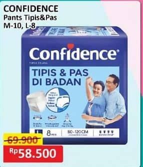 Promo Harga Confidence Adult Pants Tipis & Pas Di Badan M10, L8 8 pcs - Alfamart